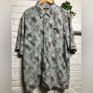 Y2k South Pole button up graphic print AOP short sleeve summer dress shirt